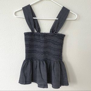 NWT Madewell Blue and White Striped Smock Peplum Top